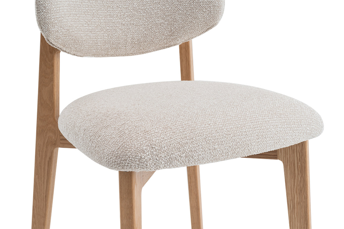 Chaise 'Carmen' Chêne Massif Tissu Ote Milan 103 Beige
