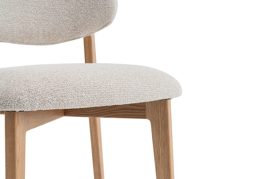 Chaise 'Carmen' Chêne Massif Tissu Ote Milan 103 Beige
