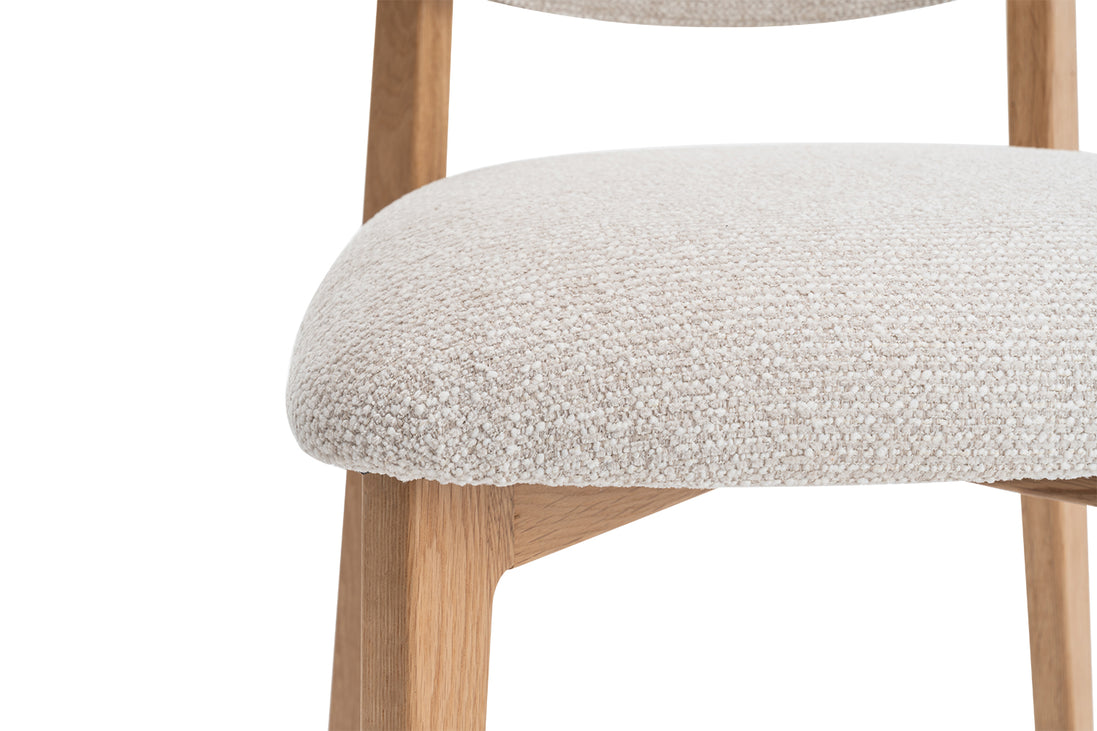 Chaise 'Carmen' Chêne Massif Tissu Ote Milan 103 Beige