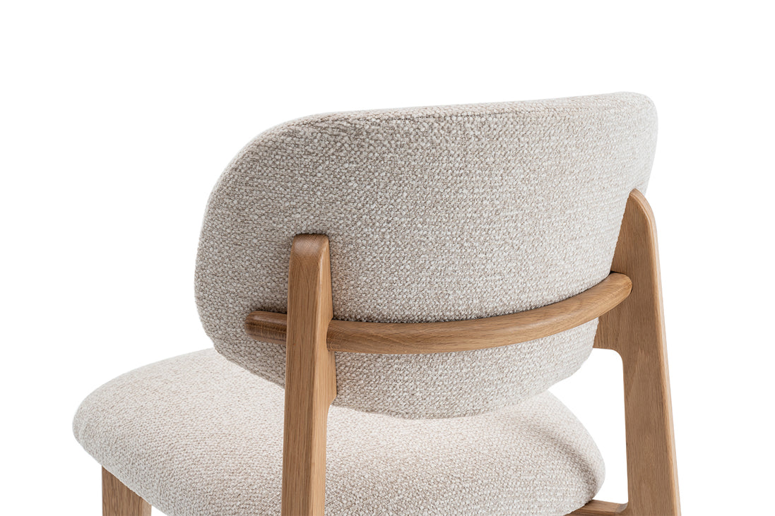 Chaise 'Carmen' Chêne Massif Tissu Ote Milan 103 Beige