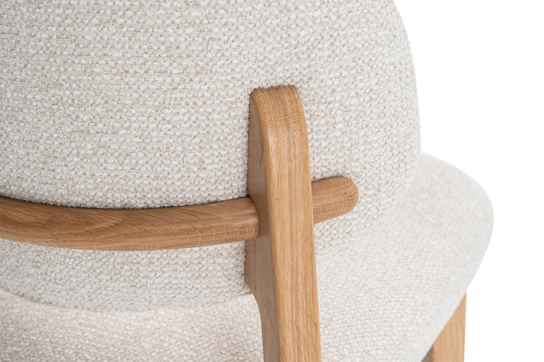Chaise 'Carmen' Chêne Massif Tissu Ote Milan 103 Beige