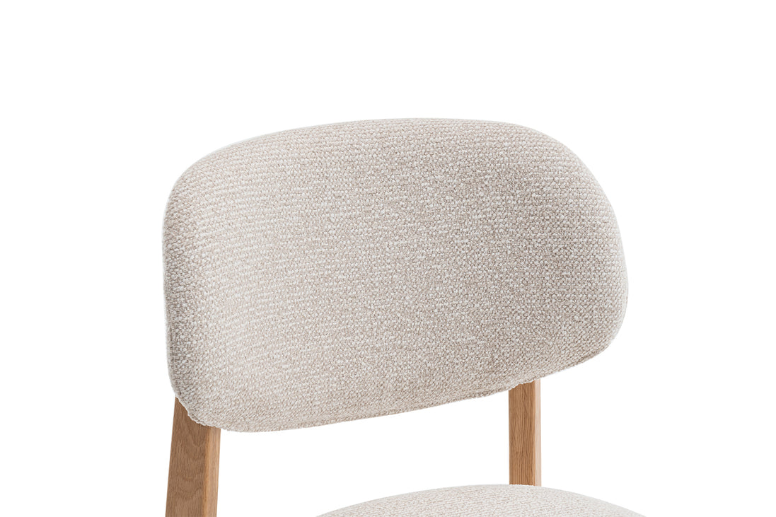 Chaise 'Carmen' Chêne Massif Tissu Ote Milan 103 Beige