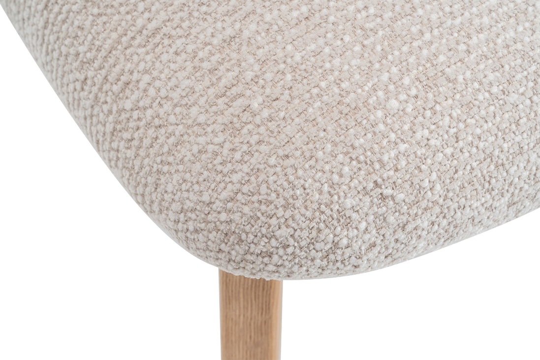 Chaise 'Carmen' Chêne Massif Tissu Ote Milan 103 Beige