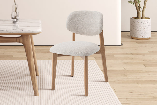 Chaise 'Carmen' Chêne Massif Tissu Ote Milan 103 Beige