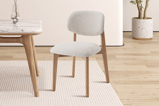 Chaise 'Carmen' Chêne Massif Tissu Ote Milan 103 Beige