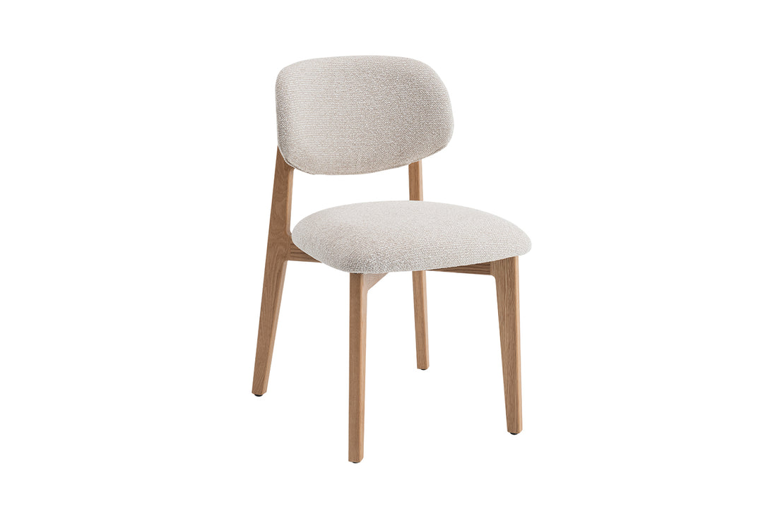 Chaise 'Carmen' Chêne Massif Tissu Ote Milan 103 Beige