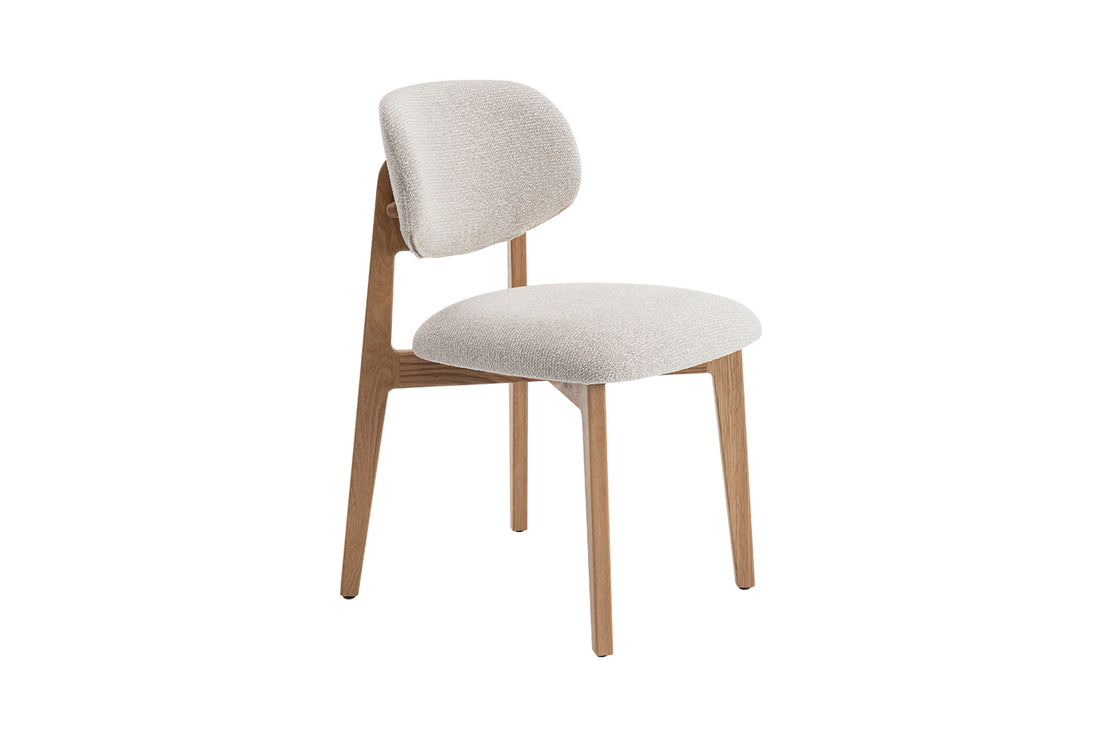 Chaise 'Carmen' Chêne Massif Tissu Ote Milan 103 Beige