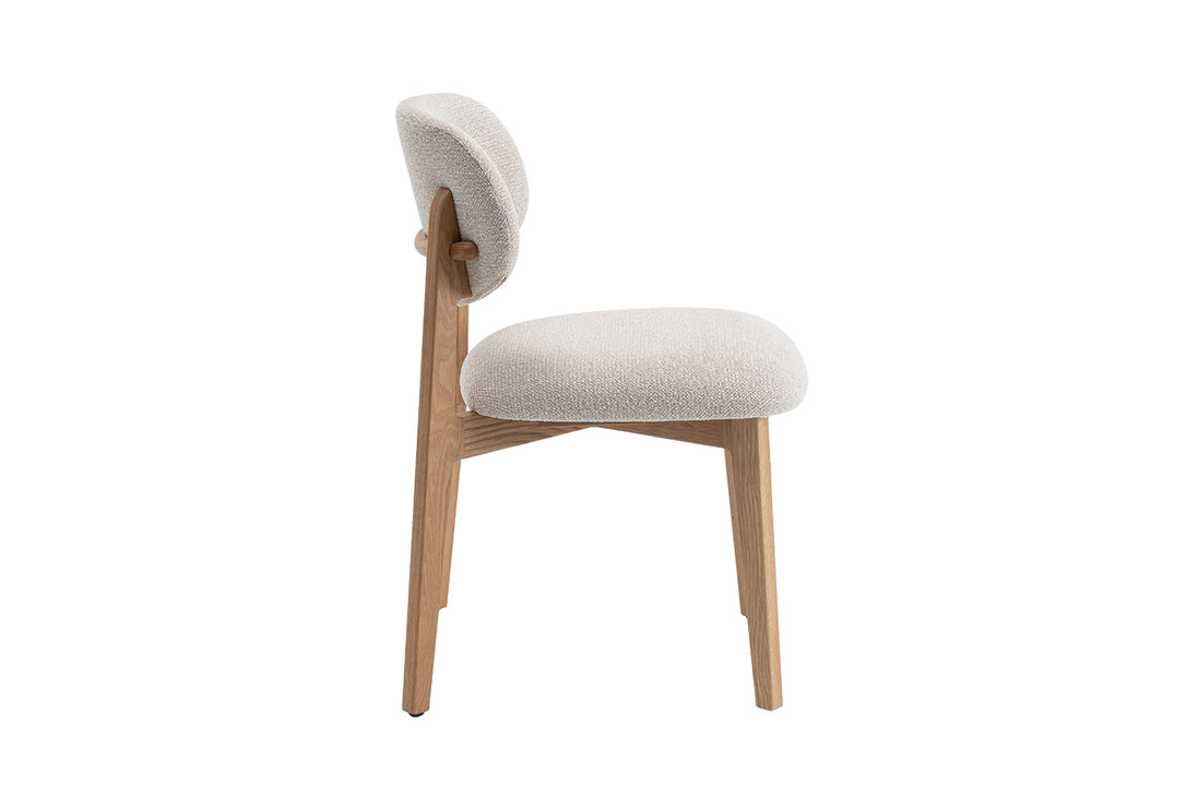 Chaise 'Carmen' Chêne Massif Tissu Ote Milan 103 Beige