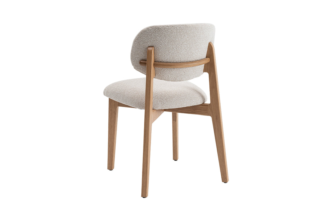 Chaise 'Carmen' Chêne Massif Tissu Ote Milan 103 Beige