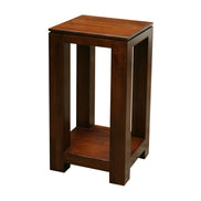 Squared console / lamp stand in solid hevea wood