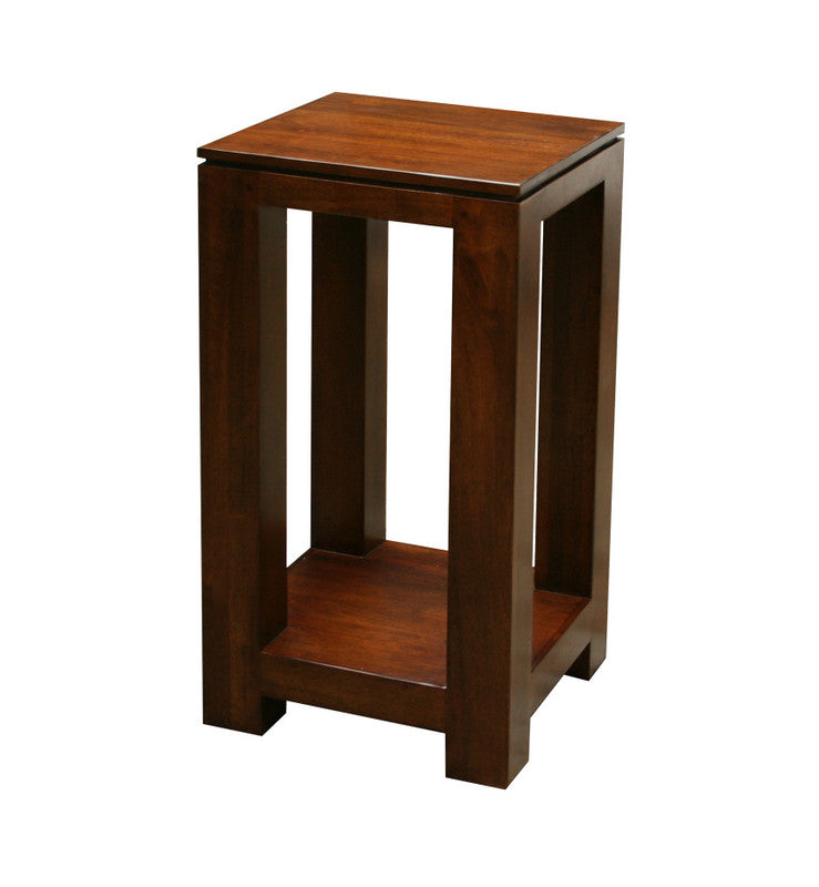 Squared console / lamp stand in solid hevea wood