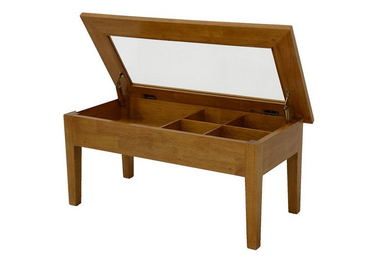 Low table top open glass