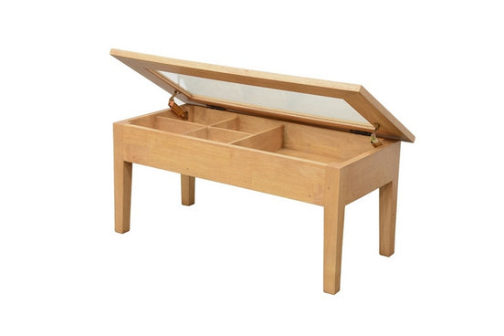 Low table top open glass