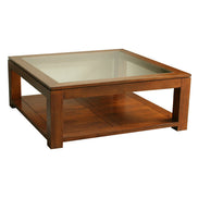 Coffee table with glass top