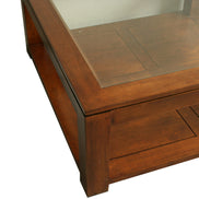 Coffee table with glass top