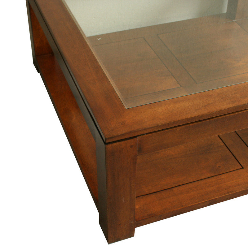 Coffee table with glass top