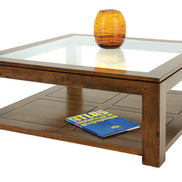 Coffee table with glass top