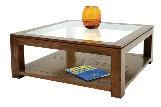 Coffee table with glass top