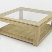 Coffee table with glass top