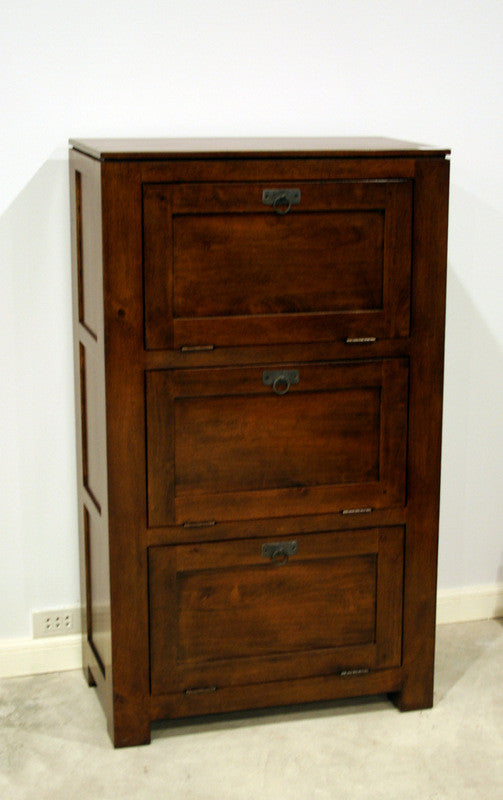 Shoe organizer with 3 doors & 3 shelves