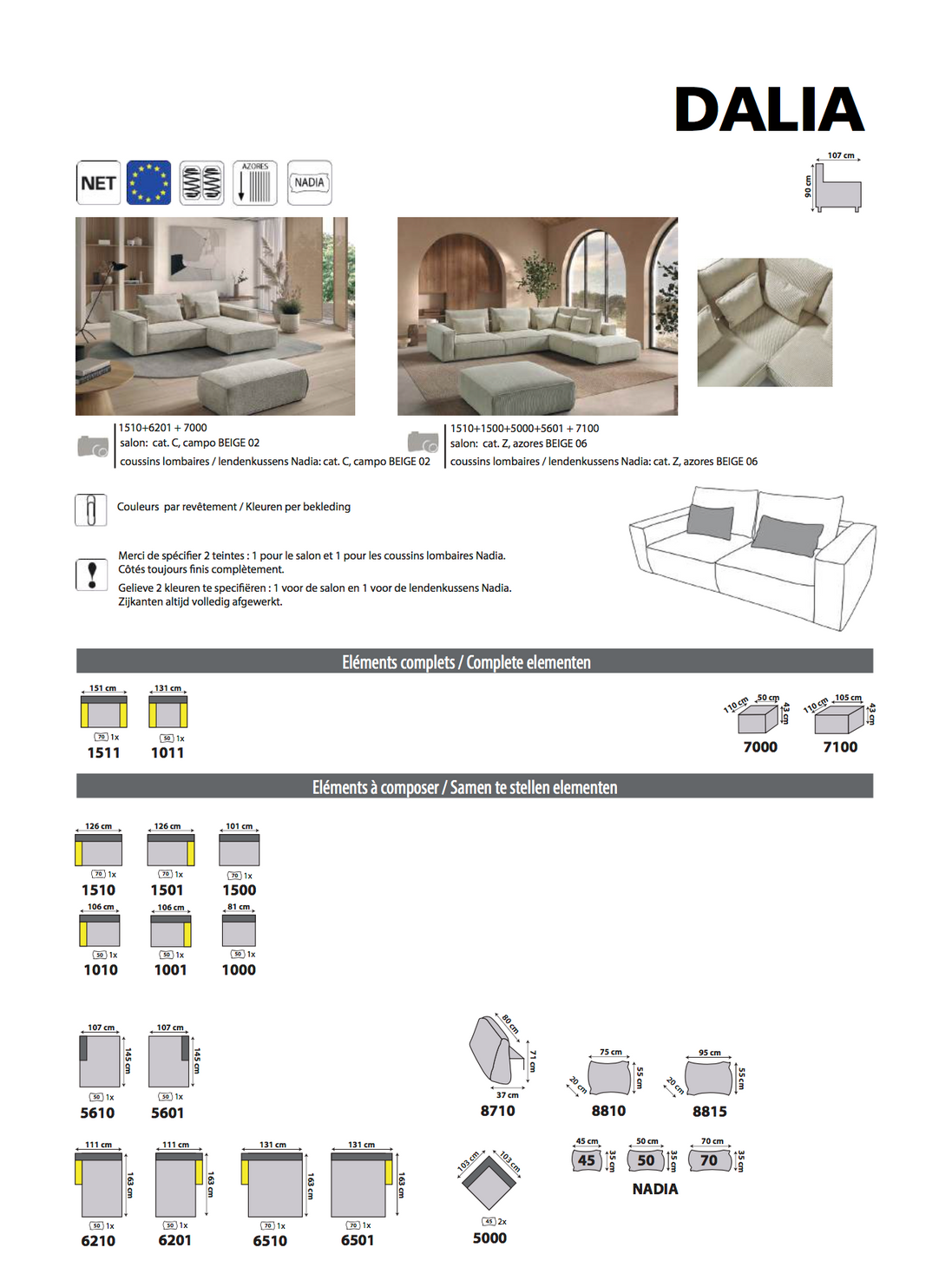 DALIA | Fabric modular sofa