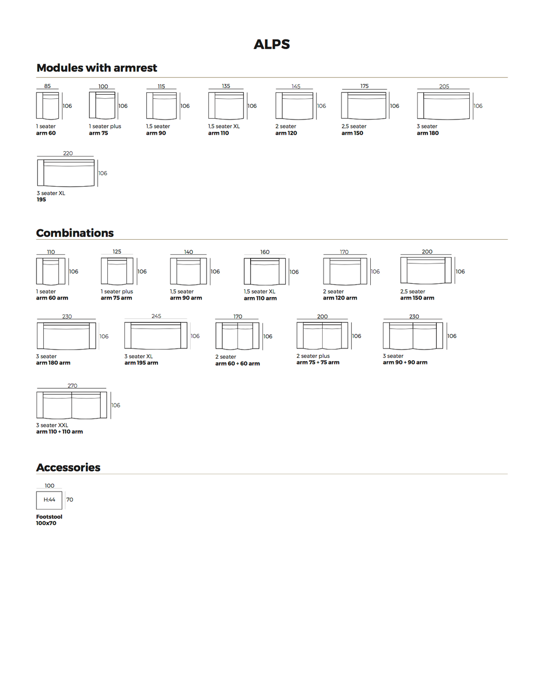 Sofa ALPS : 3 places