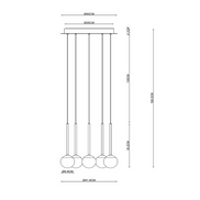 Pendant lamp - CALINE, 5 lamps