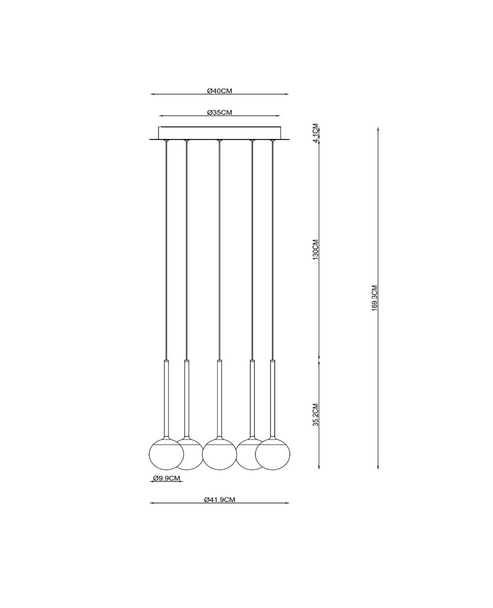 Pendant lamp - CALINE, 5 lamps