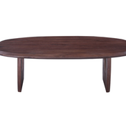 Table Basse 'BRAGA' Ovale danoise Bois de manguier Brun foncé