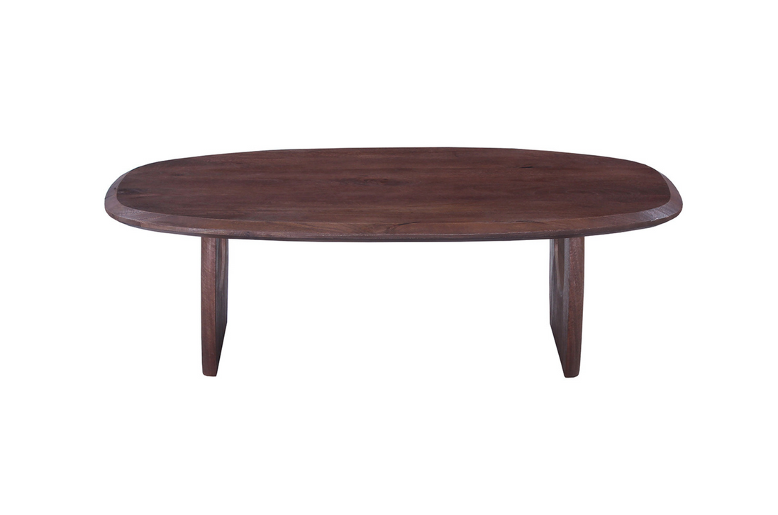 Table Basse 'BRAGA' Ovale danoise Bois de manguier Brun foncé
