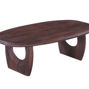 Table Basse 'BRAGA' Ovale danoise Bois de manguier Brun foncé