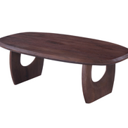 Table Basse 'BRAGA' Ovale danoise Bois de manguier Brun foncé