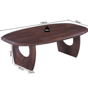 Table Basse 'BRAGA' Ovale danoise Bois de manguier Brun foncé