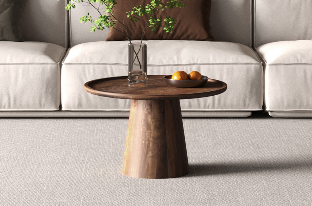 Table basse 'JULES' Ronde Bois de manguier Brun clair