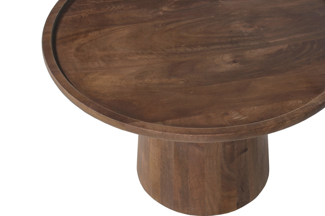 Table basse 'JULES' Ronde Bois de manguier Brun clair