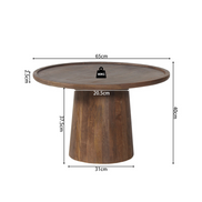 Table basse 'JULES' Ronde Bois de manguier Brun clair