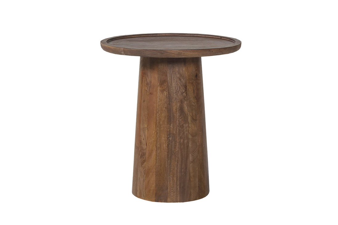 Table d'appoint 'JULES' Ronde Bois de manguier Brun clair