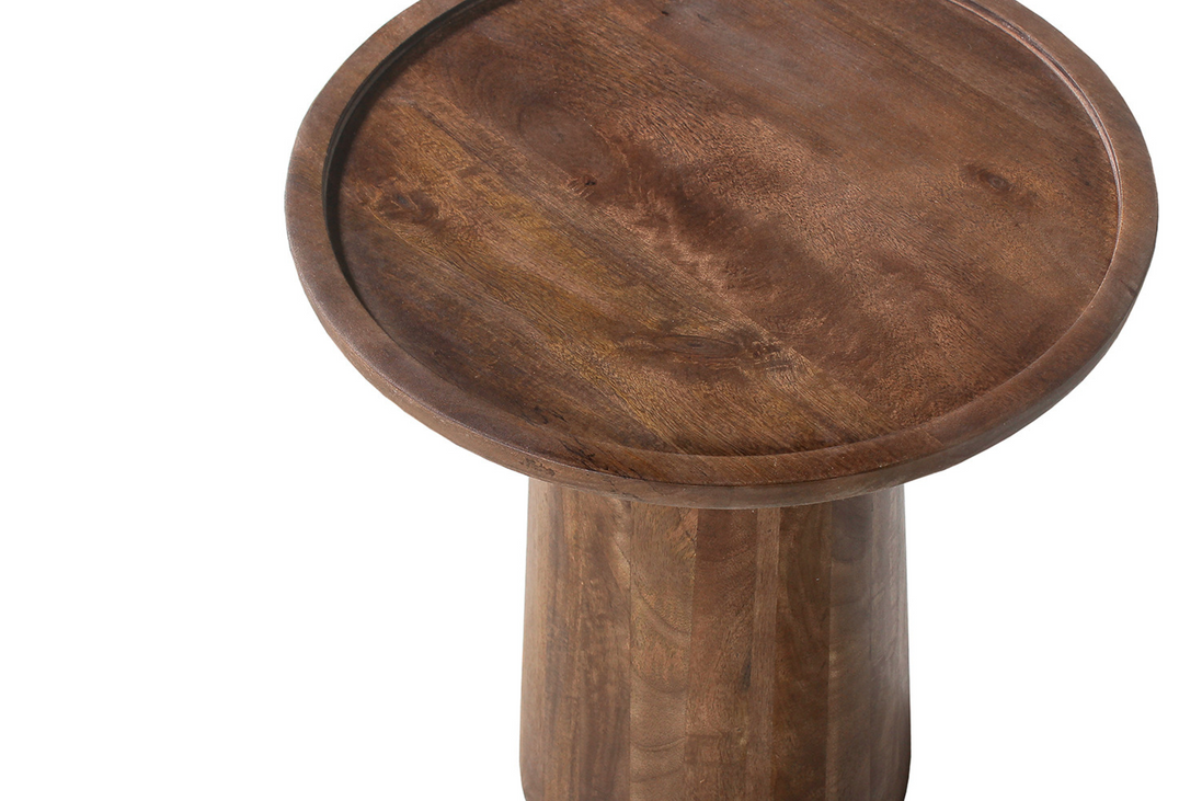 Table d'appoint 'JULES' Ronde Bois de manguier Brun clair