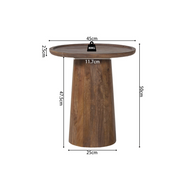 Table d'appoint 'JULES' Ronde Bois de manguier Brun clair