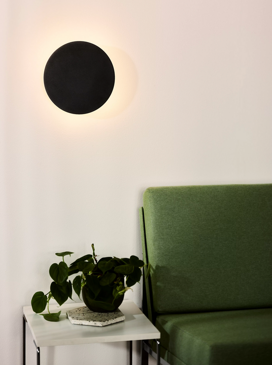 Wall lamp EKLYPS, black. Diam. 25cm