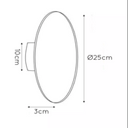 Wall lamp EKLYPS, black. Diam. 25cm