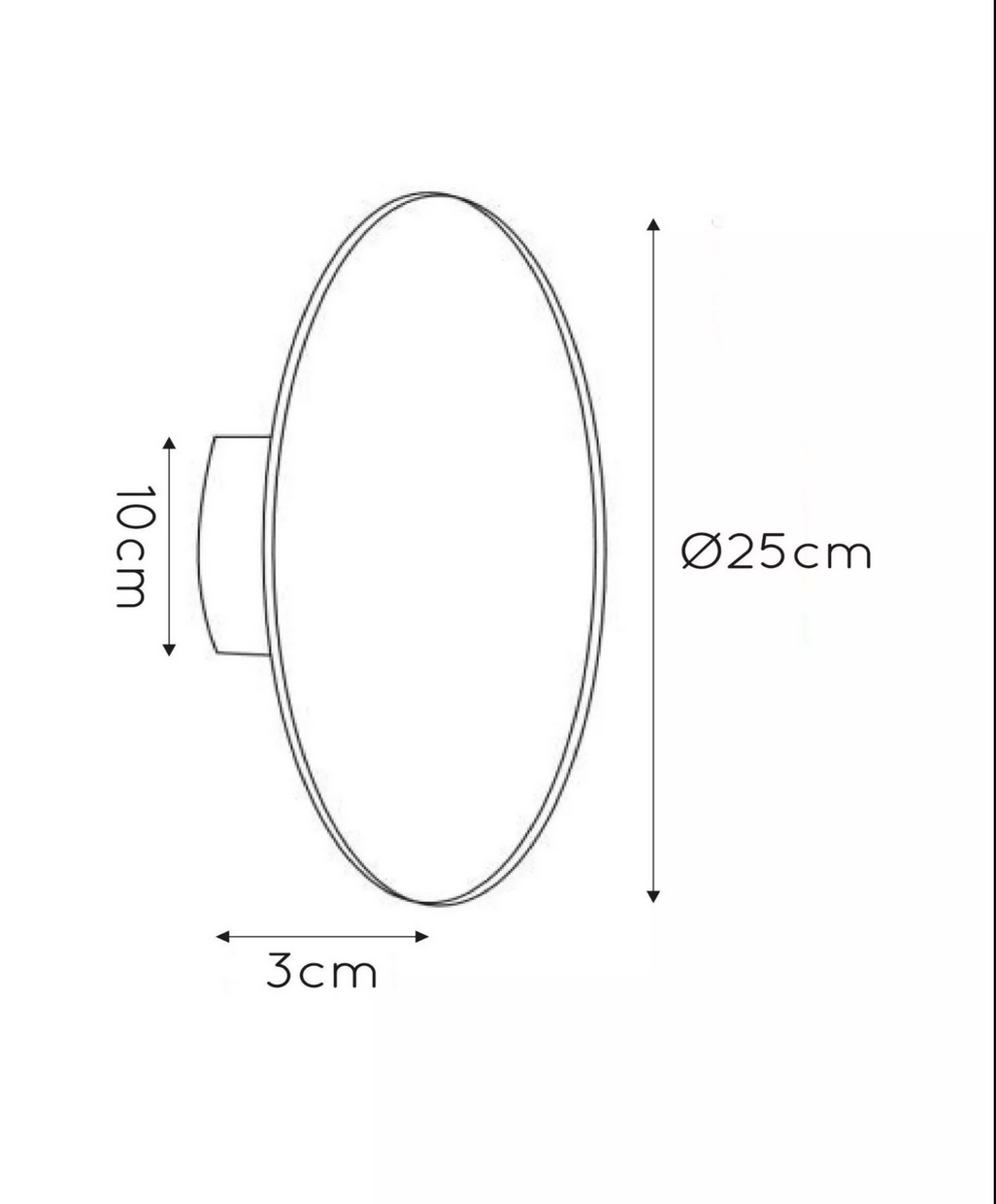 Wall lamp EKLYPS, black. Diam. 25cm