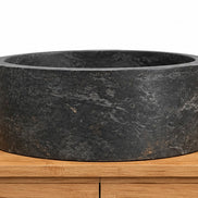 Washbasin in marble, round, black 00590