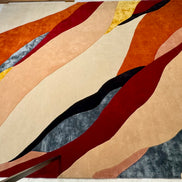 RUG for indoor hand-made in wool & viscose