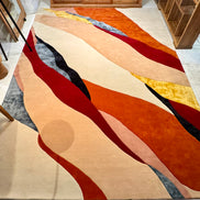 RUG for indoor hand-made in wool & viscose