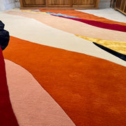 RUG for indoor hand-made in wool & viscose