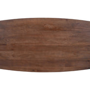 Modern oval dining table in solid mango wood and metal legs