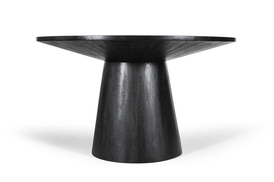 Round dining table "Tommy" in solid mango wood, black finish