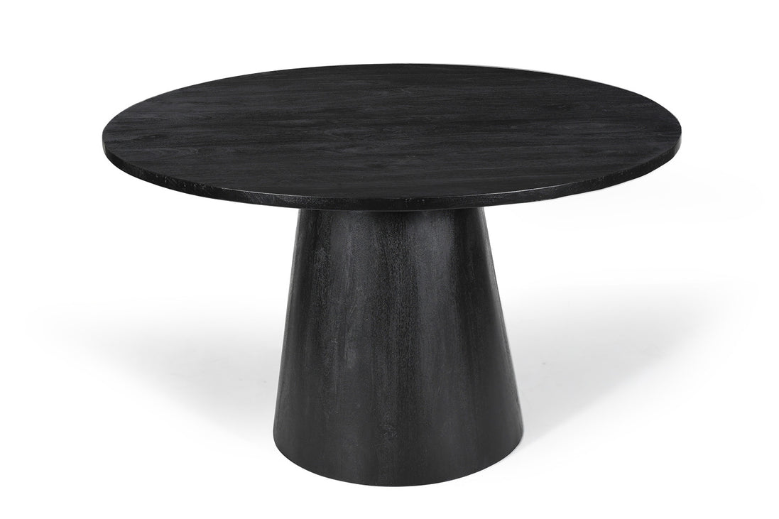 Round dining table "Tommy" in solid mango wood, black finish
