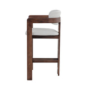 Bar stool CAMILLE, ash wood & fabric